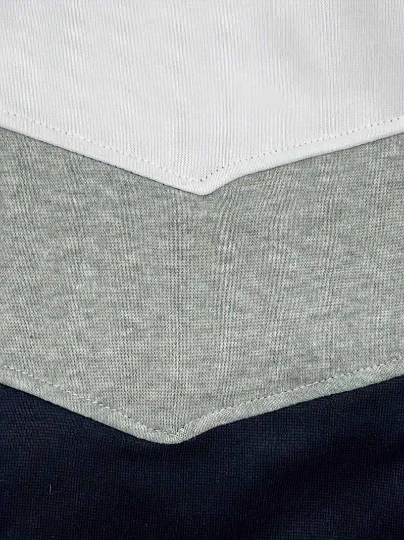 kangaroo pocket drawstring hoodie mens casual color block slightly stretch hooded sweatshirt for details 6