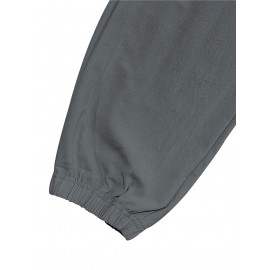 Men's Casual Cargo Pants with Drawstring - Soft, Loose Fit with Multiple Pockets, Solid Color, Machine Washable