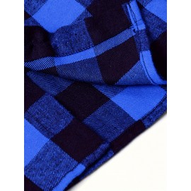 Men's Casual Long Sleeved Shirt, With A Collar Design And Checkered Pattern That Exudes Vitality, And Pocket Design That Is More Convenient.