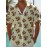 Trendy Collared, Men's Novelty Geometric Print Button-Up Shirt - Casual, Breathable Polyester, Machine Washable