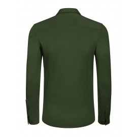 Men'S Long Sleeve Wrinkle Free Shirt Casual Button Down Shirt for Men Untucked Shirts with Pocket