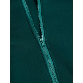 Men's Fashion Geometric Cross Print Hoodie with Comfort Pockets, Full Zip Regular Fit Polyester Knit Fabric Hooded Sweatshirt with Slight Stretch - All Season Style