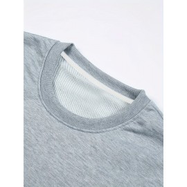 Men's Casual Golf Print Crewneck Sweatshirt - Relaxed Fit, Polyester Knit, Machine Washable, Fall/Winter Fashion