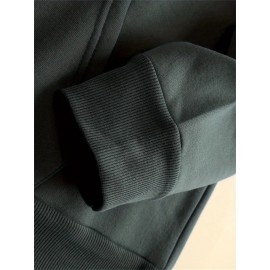 ME VS ME Print, Men's Casual and Cozy Hoodies, Trendy Long Sleeve Hooded Sweatshirt, Casual Versatile Top for Autumn Winter