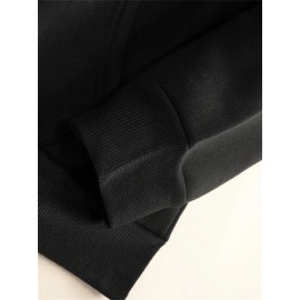 ME VS ME Print, Men's Casual and Cozy Hoodies, Trendy Long Sleeve Hooded Sweatshirt, Casual Versatile Top for Autumn Winter