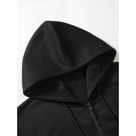 Men's Fashion Cross Print Long Sleeve Hoodie - Classic Zip-Up Design, Casual Style, Ideal For Fall And Winter