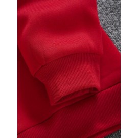 Men's Casual Hoodie, Spring/Autumn Fashion, Geometric Pattern, Knit Fabric, Regular Fit, Polyester, Stretchy, Crew Neck, 