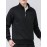 Men's Cozy Fleece-Lined Stand Collar Sweatshirt - Casual Cotton Blend, Long Sleeve Pullover for Fall & Winter