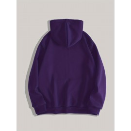 Men's Gothic Thorns Graphic Hoodie - Fall/Winter Casual Knit Fabric Zip-Up Hooded Sweatshirt with Geometric Pattern - 100% Polyester Slight Stretch Regular Fit