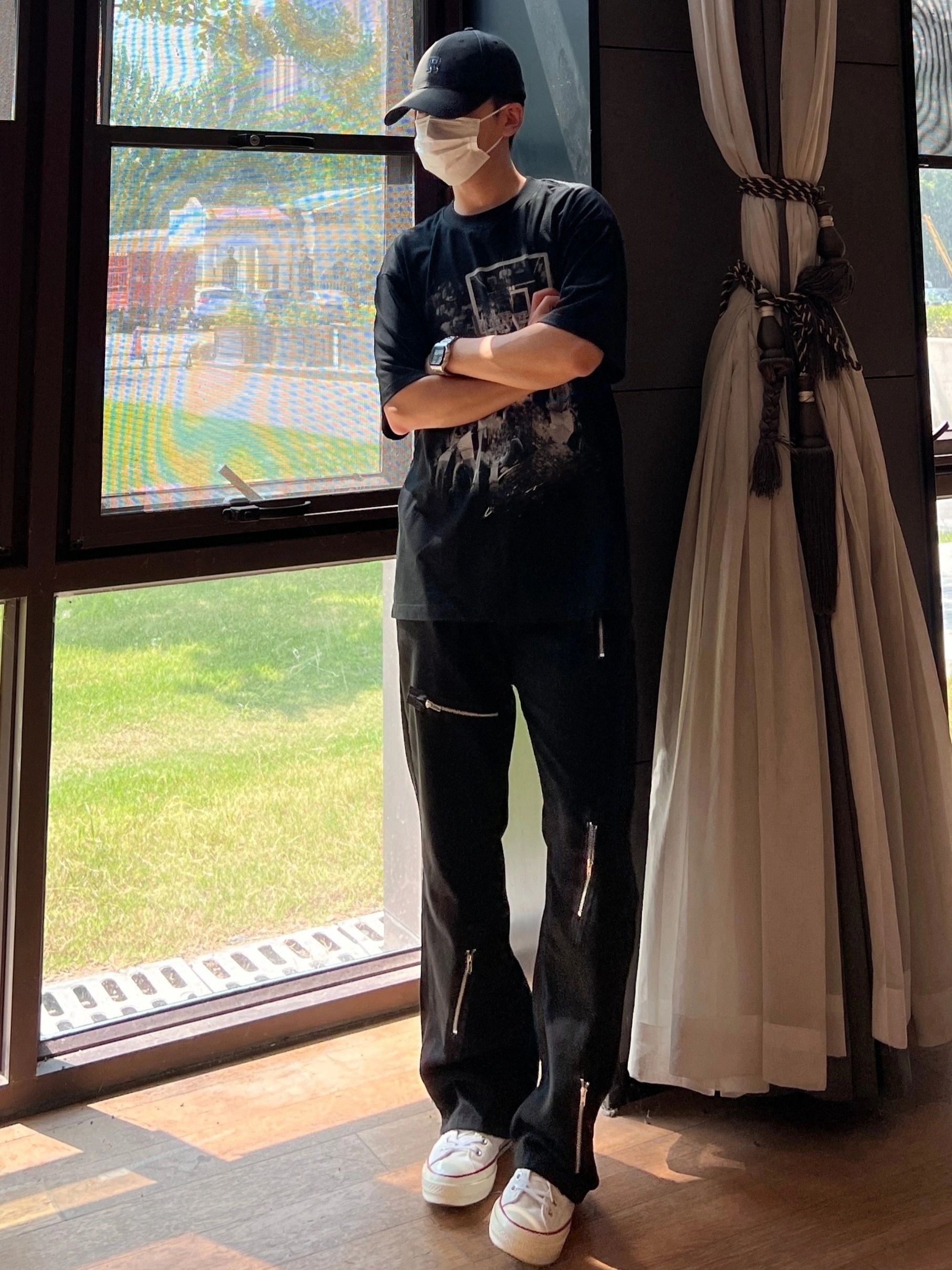 mens high waisted wide leg pants cotton   regular fit with zipper   for   wear basics style flare jeans details 2